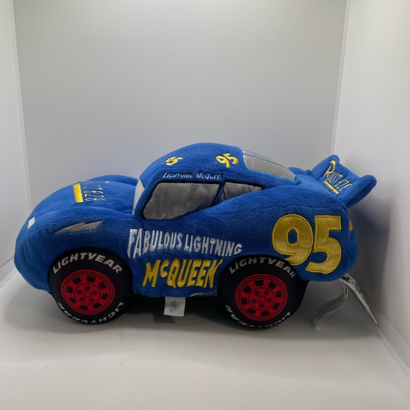 Disney Store Pixar Cars 3 Fabulous Lightning McQueen Blue 14" Plush - Picture 1 of 10